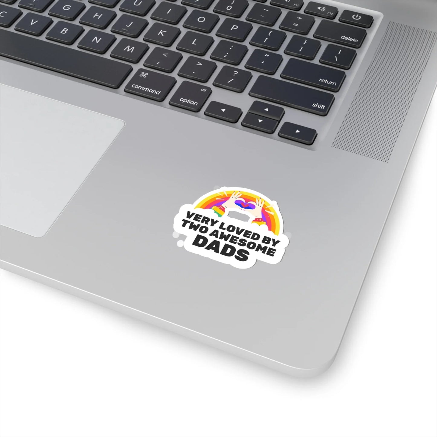 Very Loved by Two Awesome Dads - colorful rainbow Kiss-Cut Stickers - Adoption Stuff Store