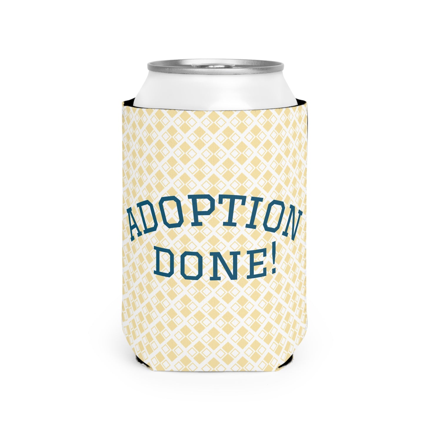 Adoption Celebration Can Cooler Sleeve "Adoption Done", Personalized Drink Holder, Adoption Gift, Party Favor, Fun Beverage Insulator
