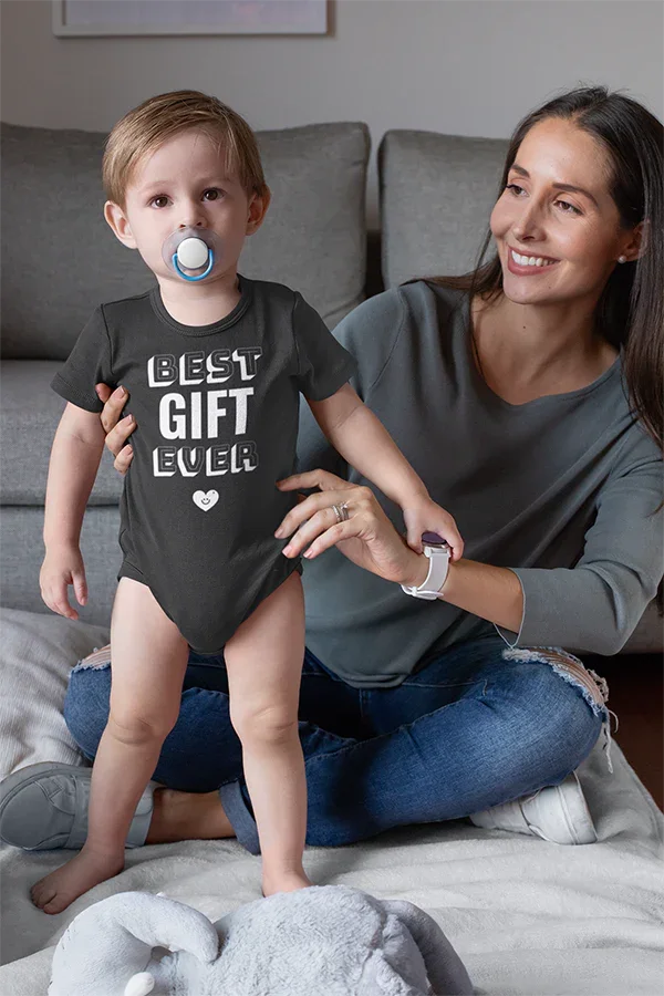 BEST GIFT EVER - adorable short sleeve one piece for baby - Adoption Stuff Store