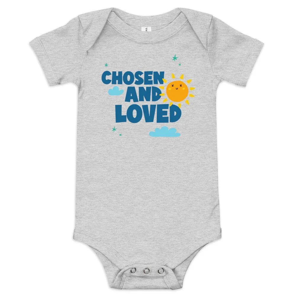 CHOSEN AND LOVED - Adorable baby one piece to celebrate adoption - Adoption Stuff Store