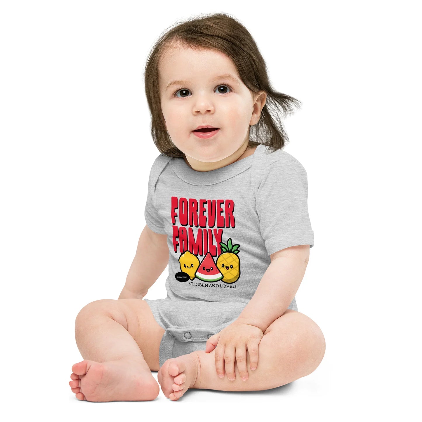 Forever Family - Chosen and Loved - #adoption - adorable short sleeve onesie for baby - Adoption Stuff Store