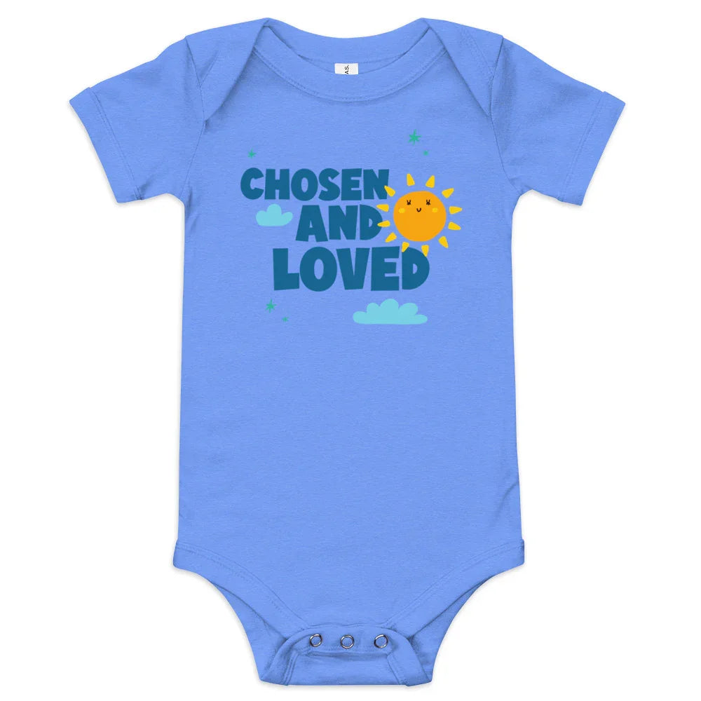 CHOSEN AND LOVED - Adorable baby one piece to celebrate adoption - Adoption Stuff Store