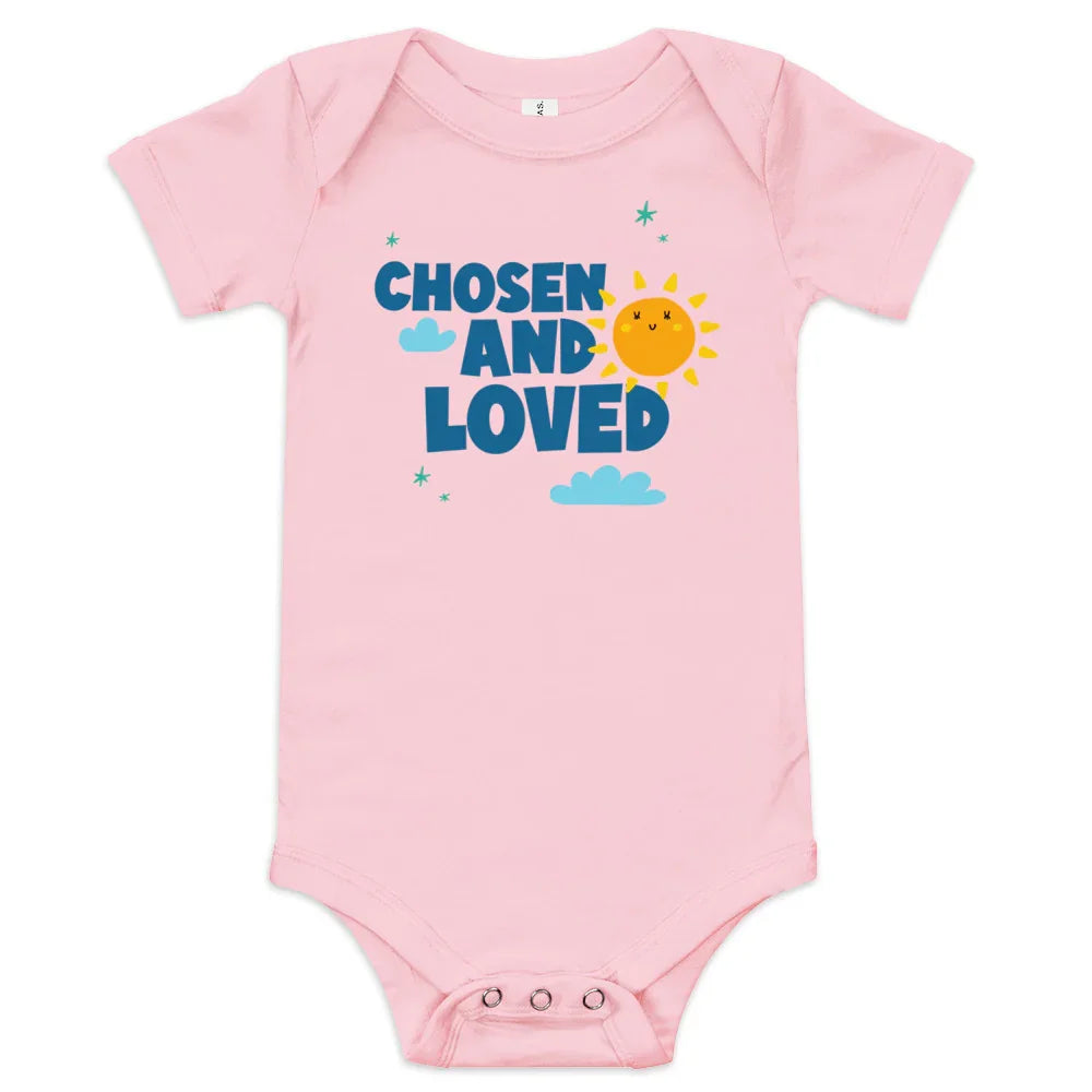 CHOSEN AND LOVED - Adorable baby one piece to celebrate adoption - Adoption Stuff Store