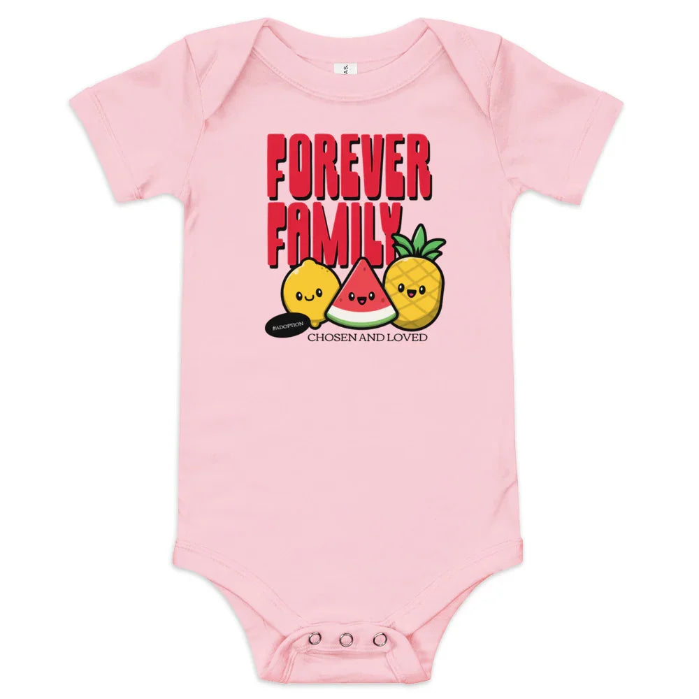 Forever Family - Chosen and Loved - #adoption - adorable short sleeve onesie for baby - Adoption Stuff Store