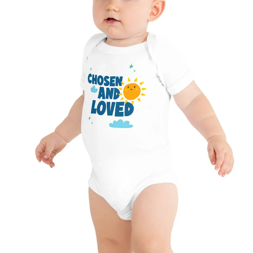 CHOSEN AND LOVED - Adorable baby one piece to celebrate adoption - Adoption Stuff Store