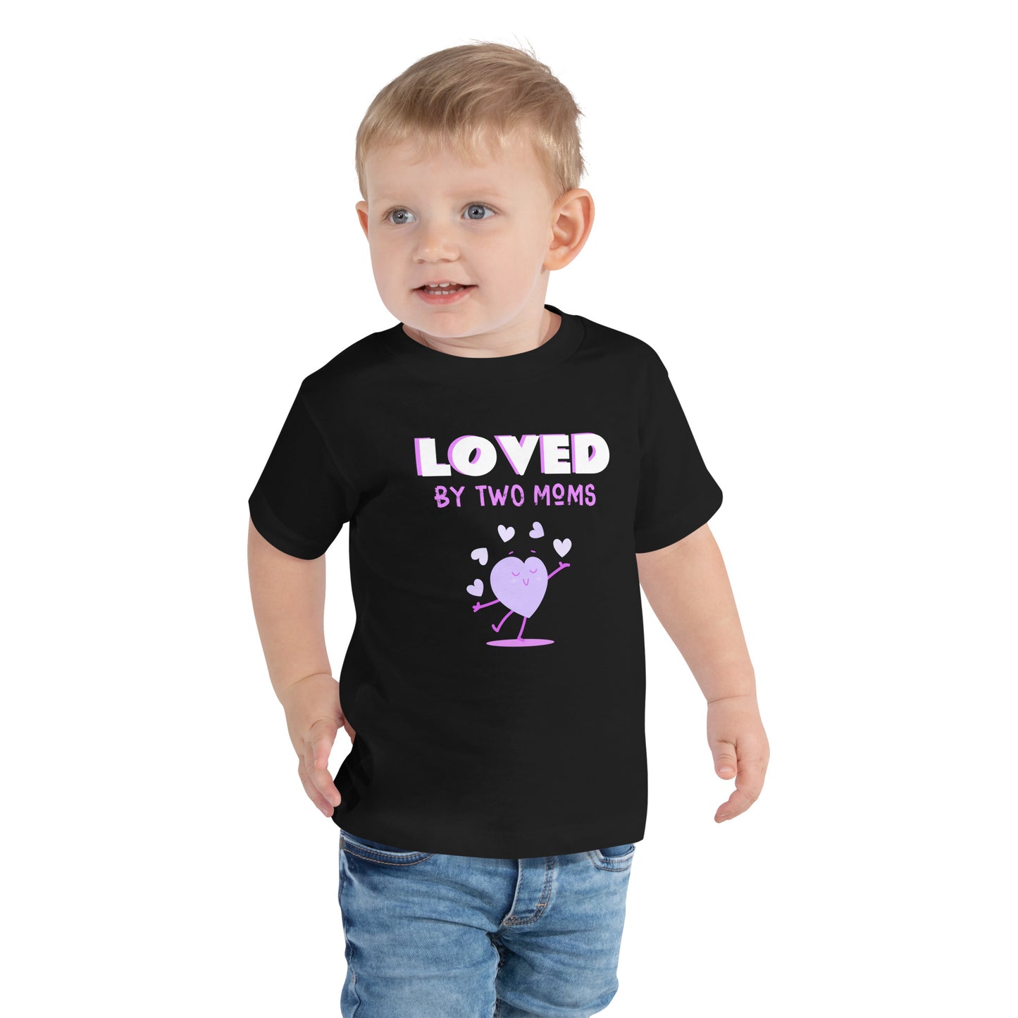 LOVED by Two Moms - cute Toddler Tee with heart graphic - Adoption Stuff Store