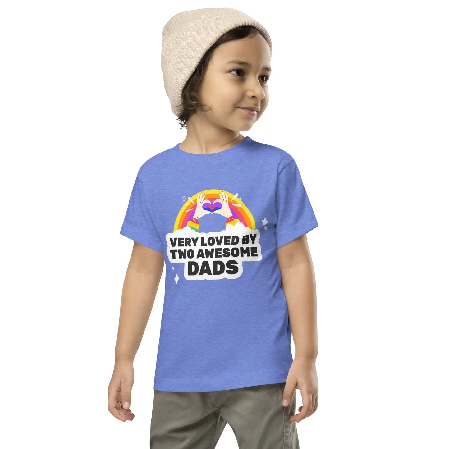 VERY LOVED BY TWO AWESOME DADS - adorable rainbow shirt for toddlers - Adoption Stuff Store