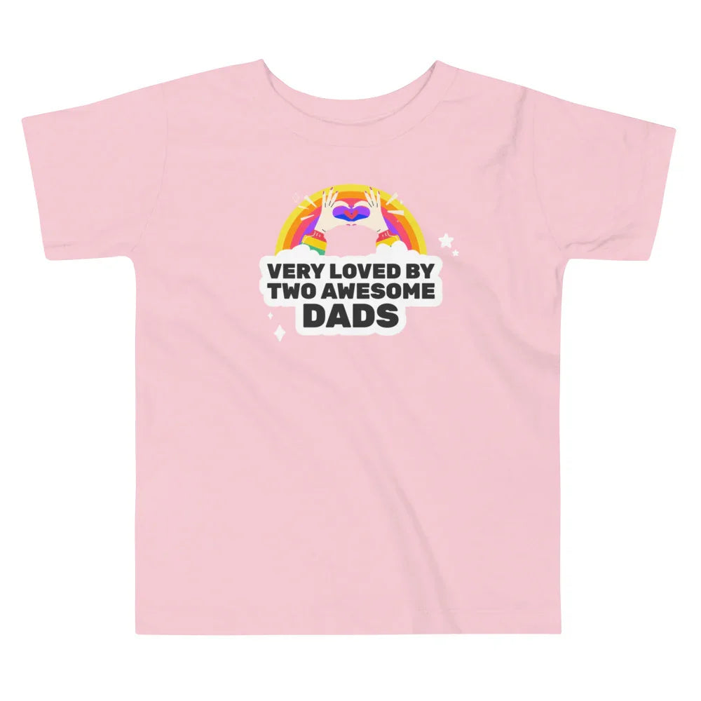 VERY LOVED BY TWO AWESOME DADS - adorable rainbow shirt for toddlers - Adoption Stuff Store
