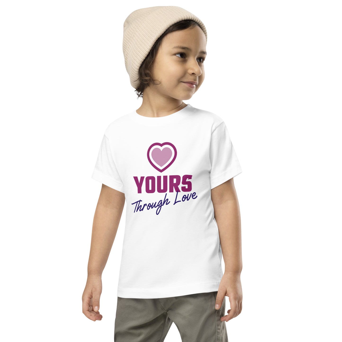 YOURS Through Love - sweet Toddler Tee with heart graphic - Adoption Stuff Store