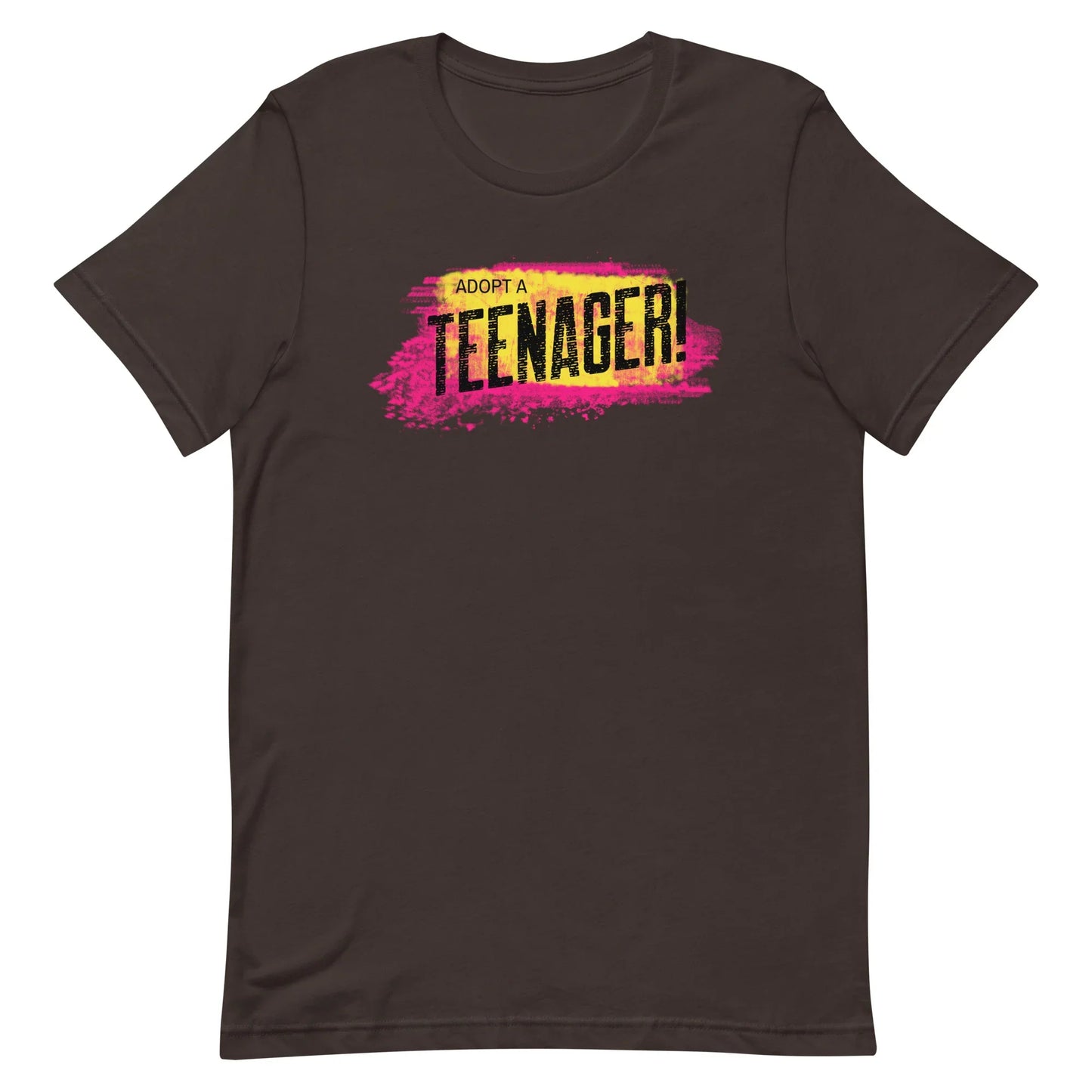 ADOPT A TEENAGER! - colorful graphic on a Unisex t-shirt - Adoption Stuff Store