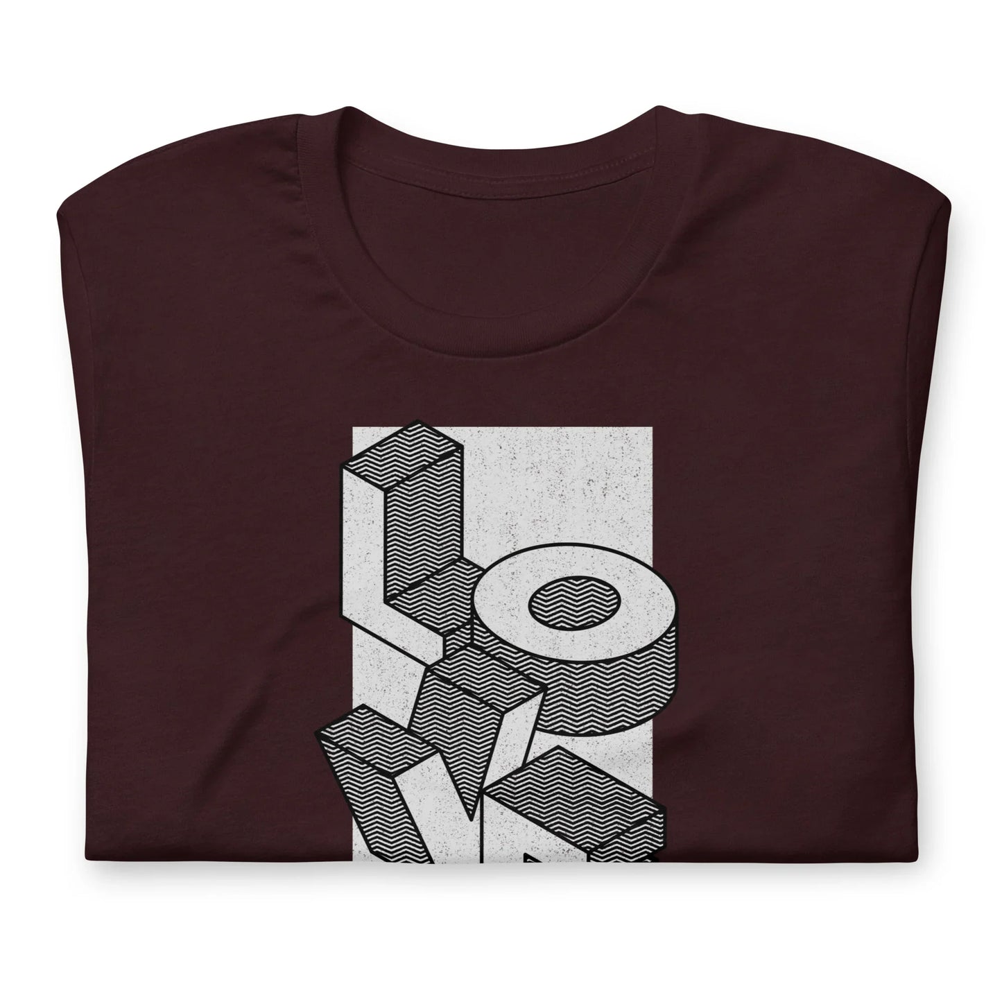 LOVE - FOSTER LOVE - isometric graphic on an awesome t-shirt - Adoption Stuff Store