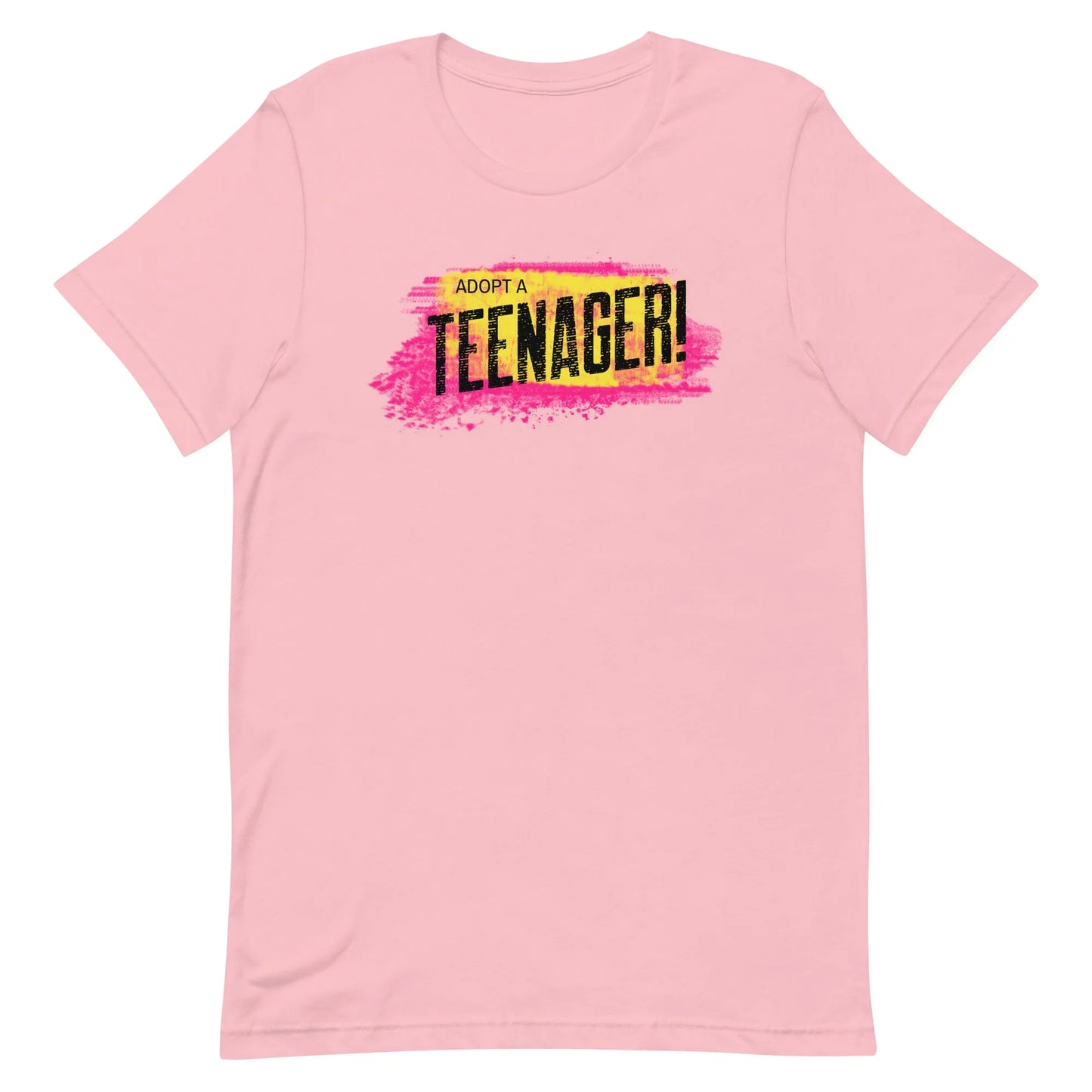 ADOPT A TEENAGER! - colorful graphic on a Unisex t-shirt - Adoption Stuff Store