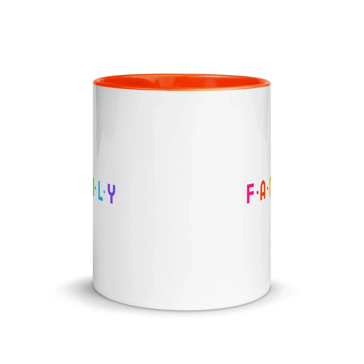 FAMILY - rainbow graphic on mug with Color Inside - Adoption Stuff Store