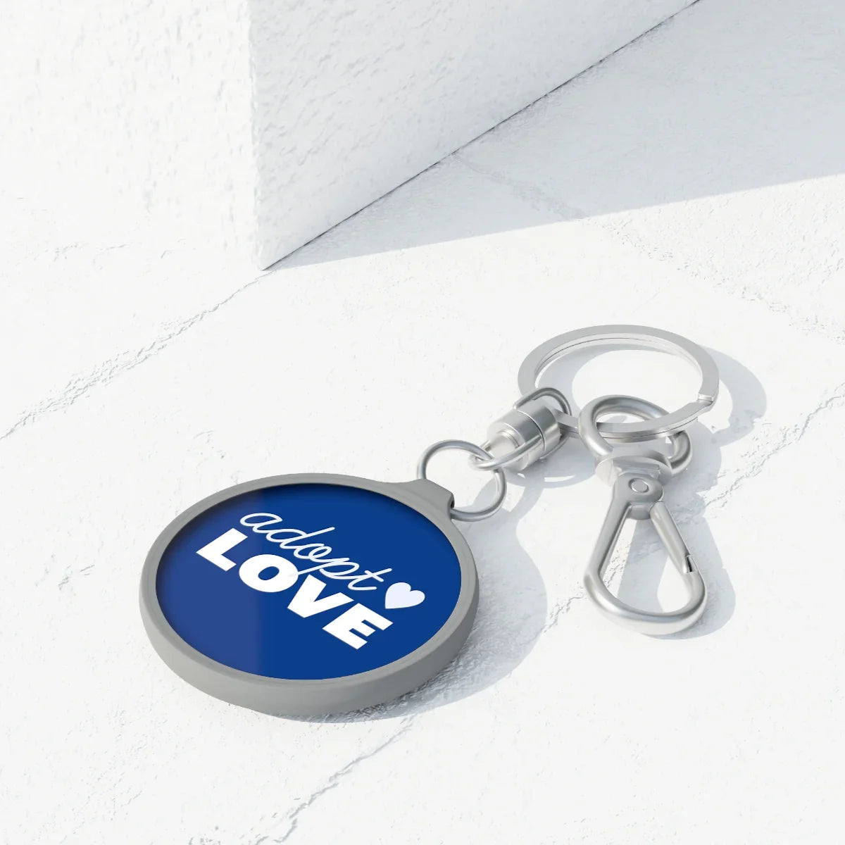 Adopt Love - on blue Keyring Tag - Adoption Stuff Store