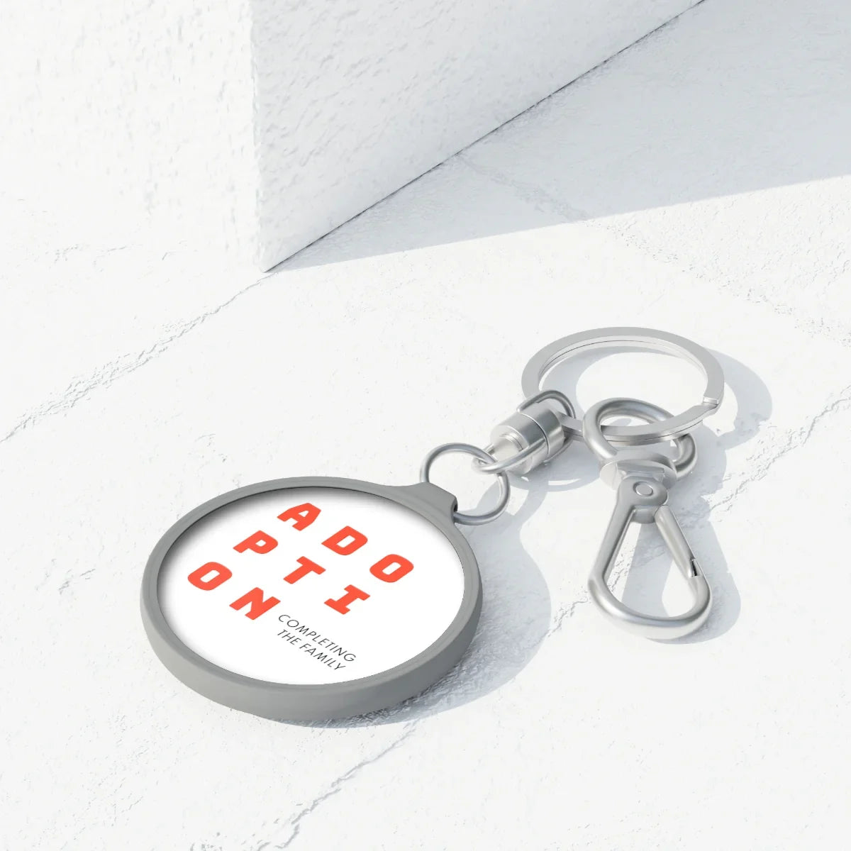 ADOPTION - Completing the Family - on Keyring Tag - Adoption Stuff Store
