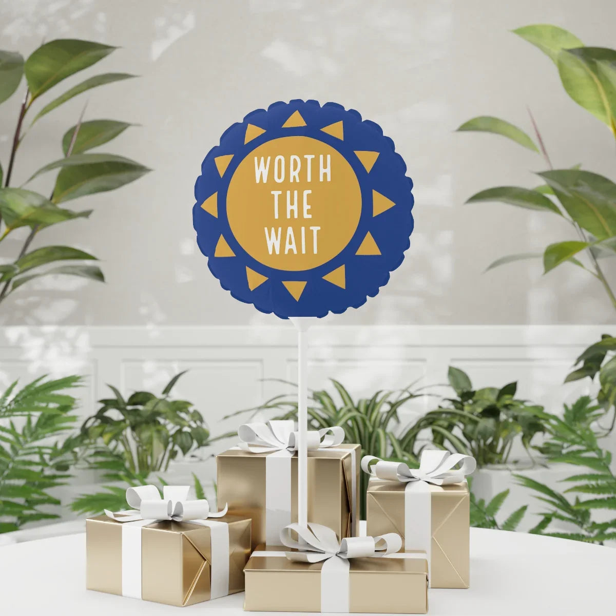 WORTH THE WAIT - blue Balloon (Round), 11" - Adoption Stuff Store