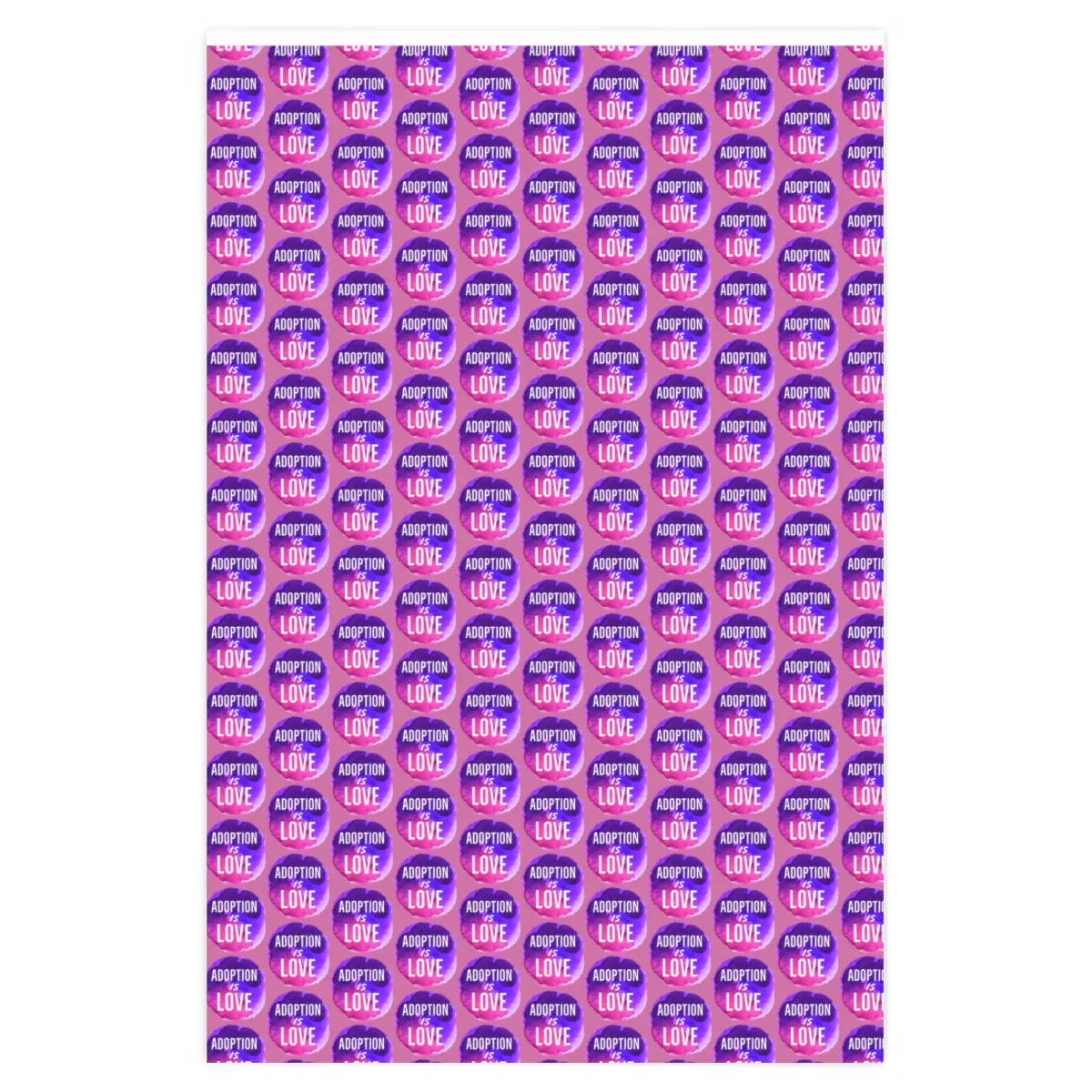 Adoption is Love - cute pink wrapping paper - Adoption Stuff Store
