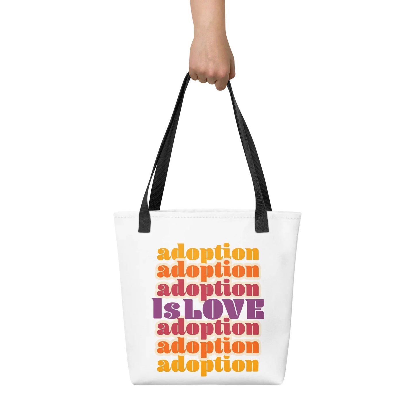 Adoption Is Love - retro design on an amazing Tote bag - Adoption Stuff Store
