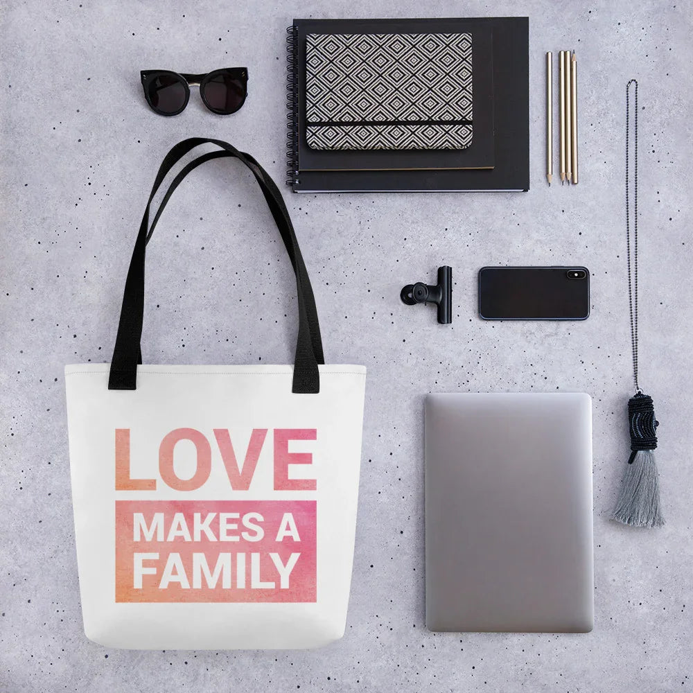 LOVE MAKES A FAMILY - Tote bag - Adoption Stuff Store