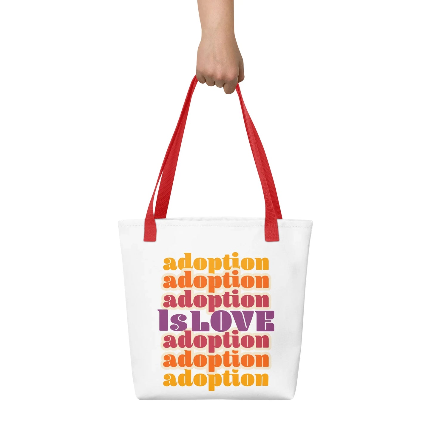 Adoption Is Love - retro design on an amazing Tote bag - Adoption Stuff Store