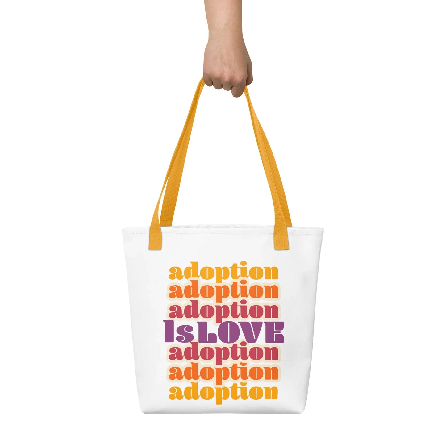 Adoption Is Love - retro design on an amazing Tote bag - Adoption Stuff Store