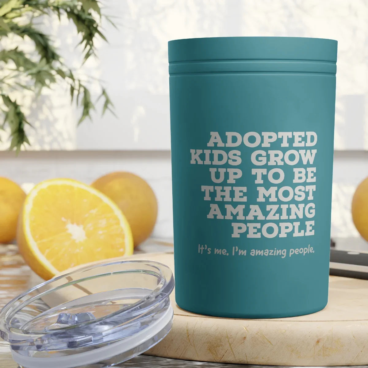 Adopted kids grow up to be amazing people. It's me. I'm amazing people. - Vacuum Insulated Tumbler, 11oz - Adoption Stuff Store
