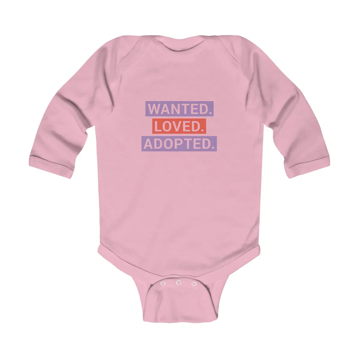 WANTED. LOVED. ADOPTED. - Infant Long Sleeve Bodysuit - Adoption Stuff Store