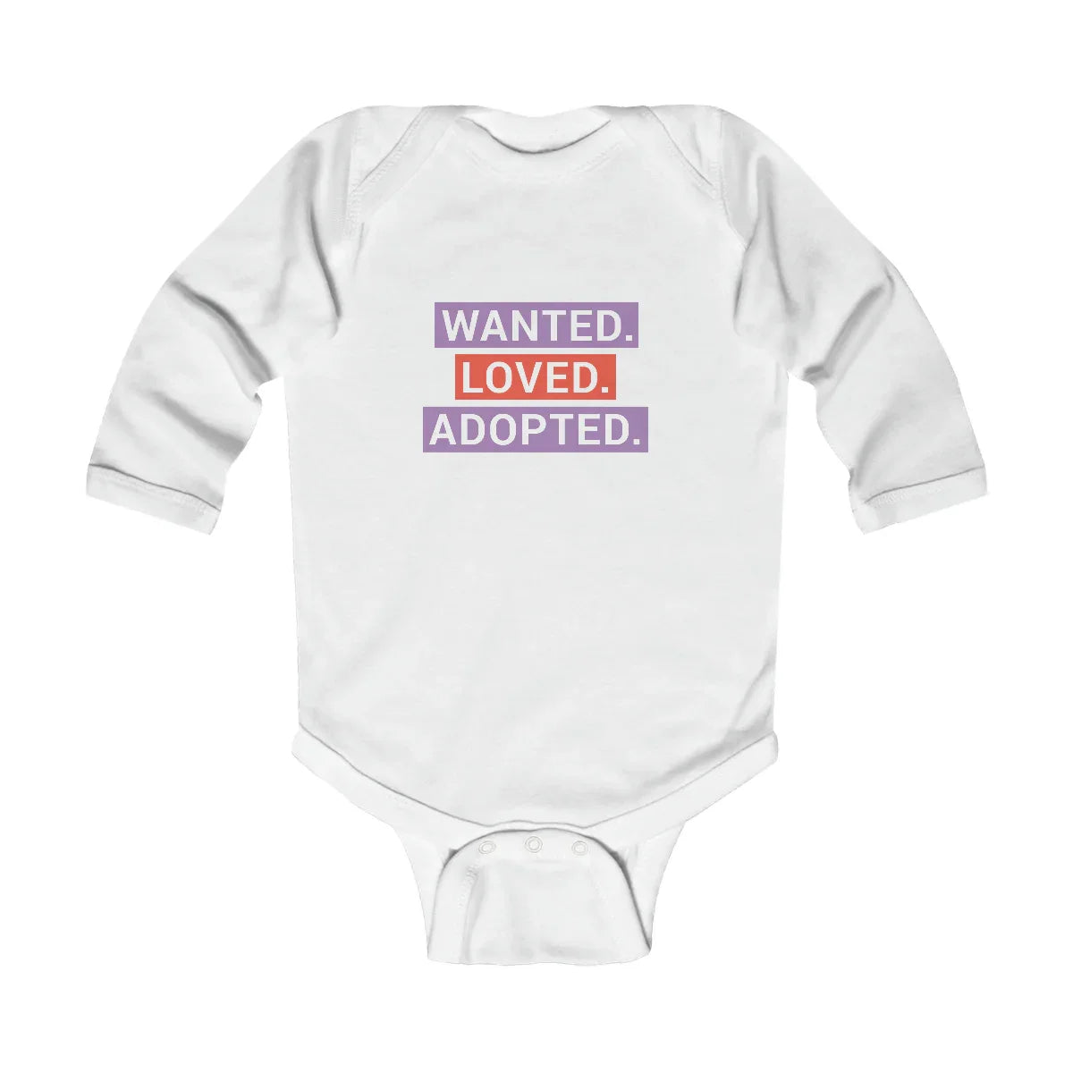WANTED. LOVED. ADOPTED. - Infant Long Sleeve Bodysuit - Adoption Stuff Store
