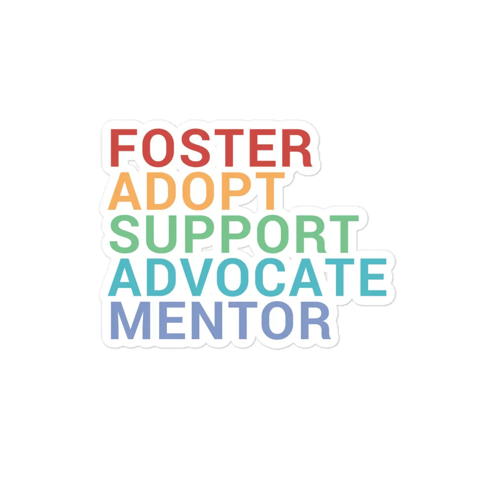 Sticker - FOSTER ADOPT SUPPORT ADVOCATE MENTOR - Bubble-free - Adoption Stuff Store