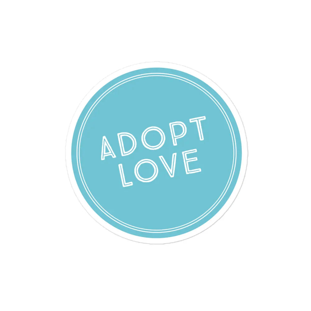 Sticker - ADOPT LOVE - blue Bubble-free - Adoption Stuff Store