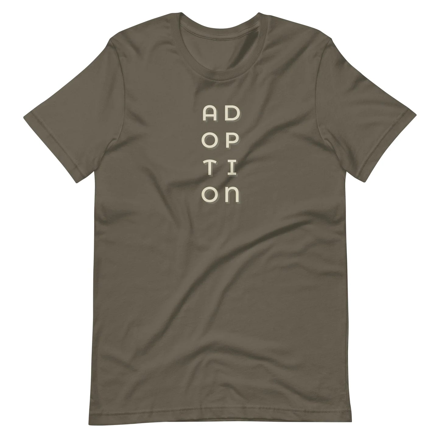 ADOPTION - vertical graphic on Unisex t-shirt - Adoption Stuff Store