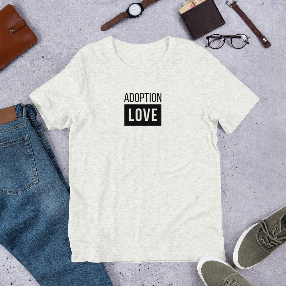 ADOPTION LOVE - simple block design on a Unisex t-shirt - Adoption Stuff Store