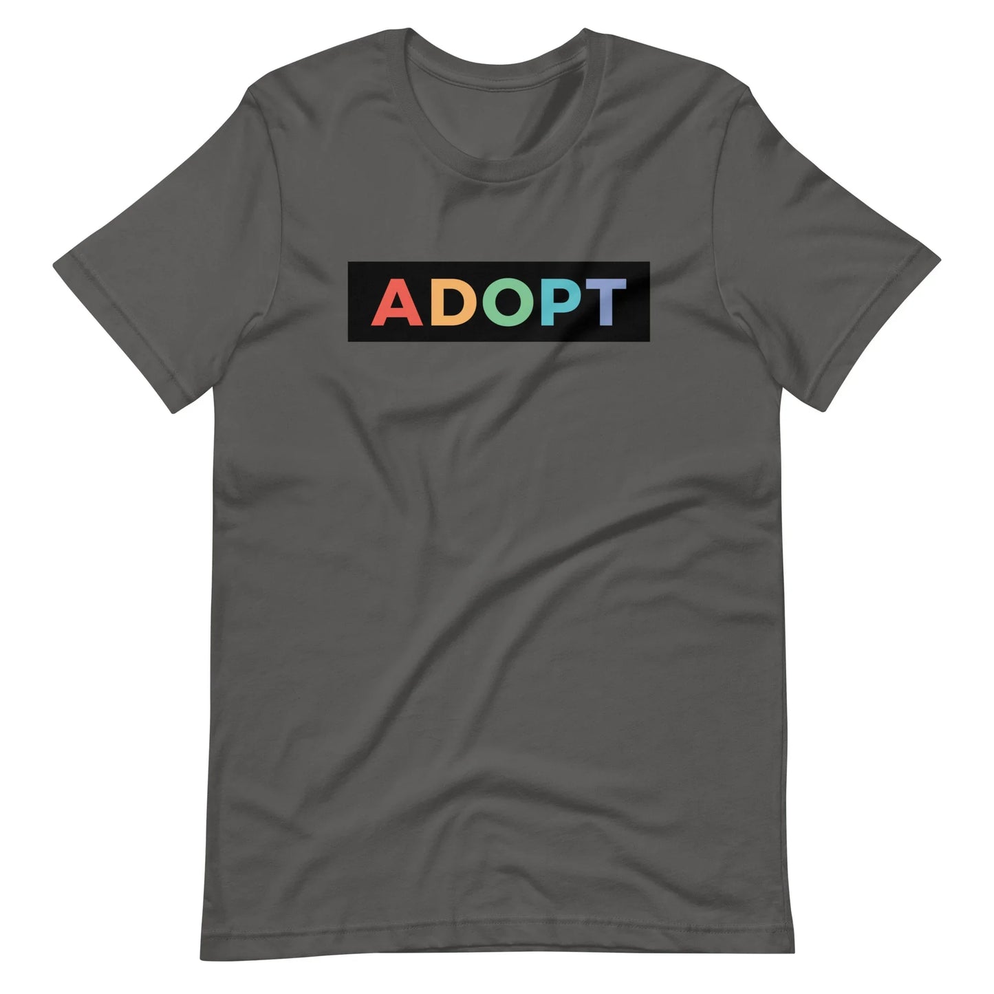 ADOPT - colorful Unisex t-shirt - Adoption Stuff Store