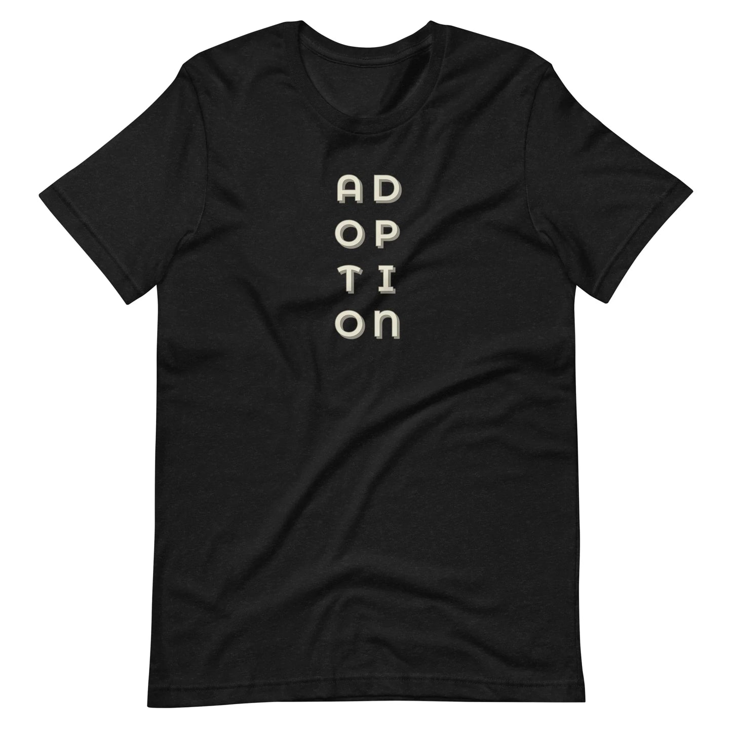 ADOPTION - vertical graphic on Unisex t-shirt - Adoption Stuff Store
