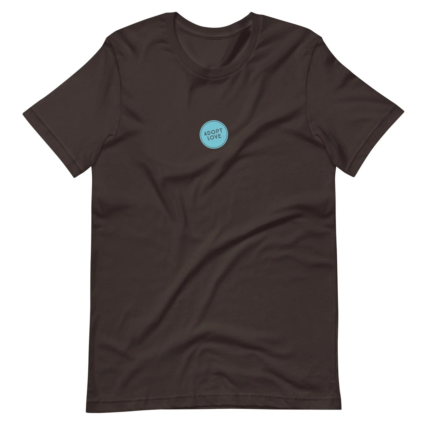 ADOPT LOVE - blue circle design on Unisex t-shirt - Adoption Stuff Store