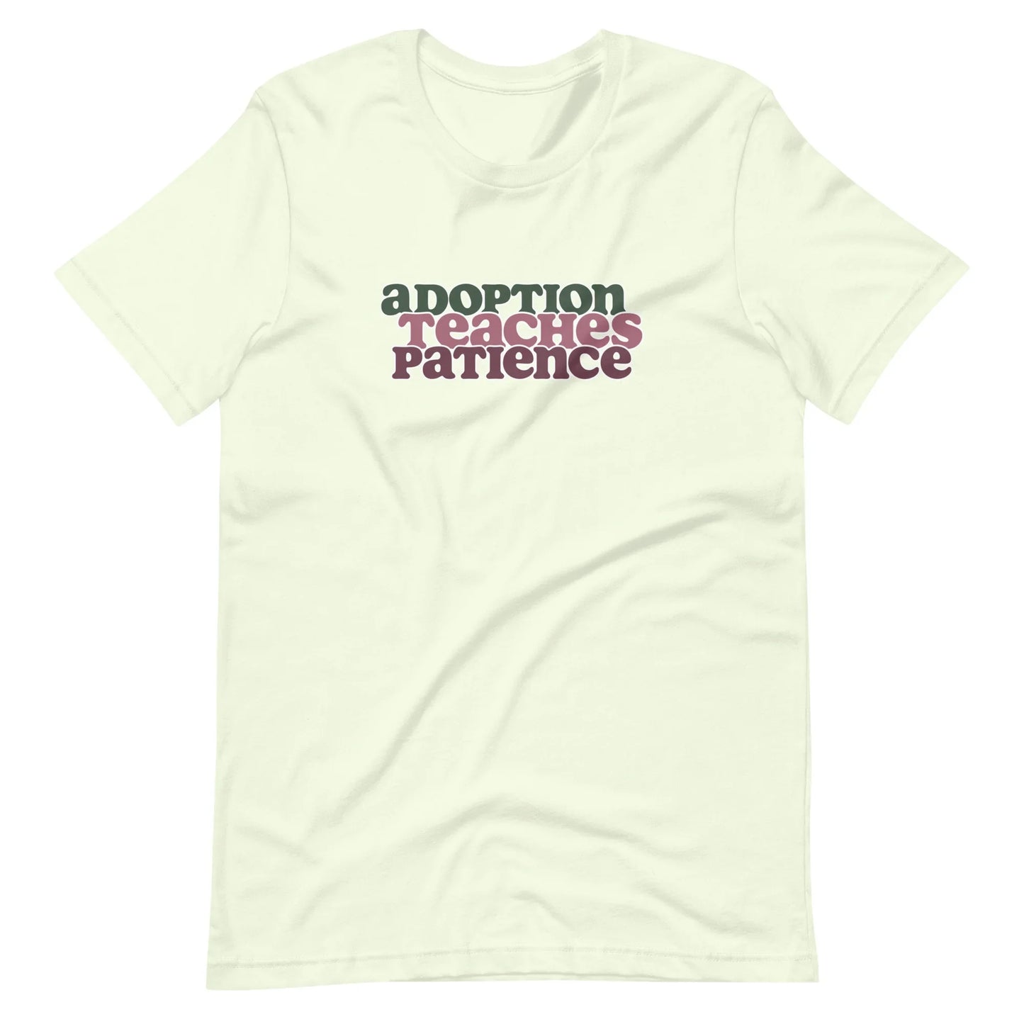 Adoption Teaches Patience - retro design on Unisex t-shirt - Adoption Stuff Store