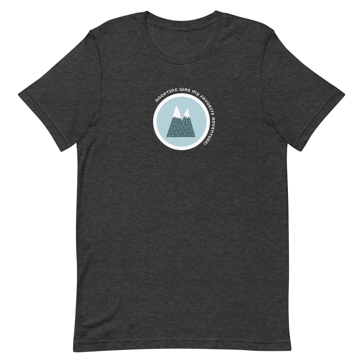 Adopting was my favorite adventure! - t-shirt with mountains - Adoption Stuff Store
