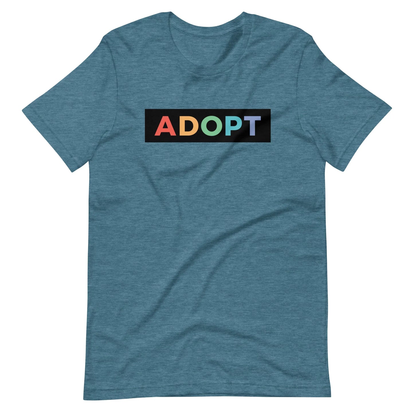 ADOPT - colorful Unisex t-shirt - Adoption Stuff Store