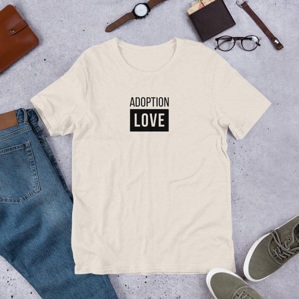 ADOPTION LOVE - simple block design on a Unisex t-shirt - Adoption Stuff Store