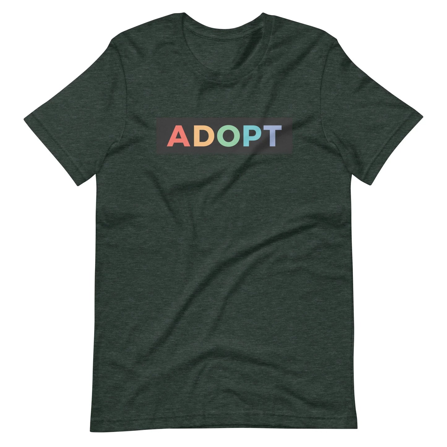 ADOPT - colorful Unisex t-shirt - Adoption Stuff Store