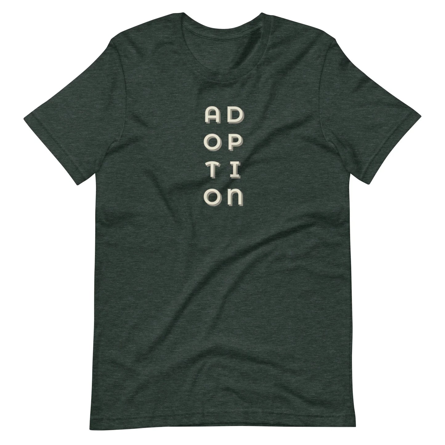 ADOPTION - vertical graphic on Unisex t-shirt - Adoption Stuff Store