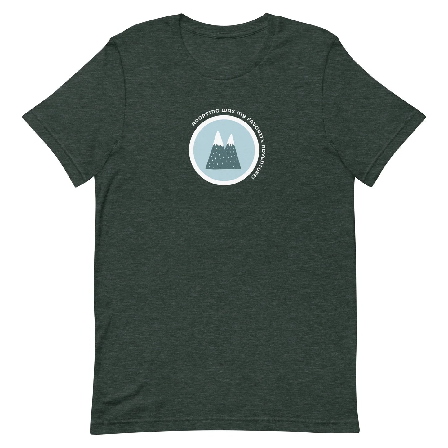 Adopting was my favorite adventure! - t-shirt with mountains - Adoption Stuff Store