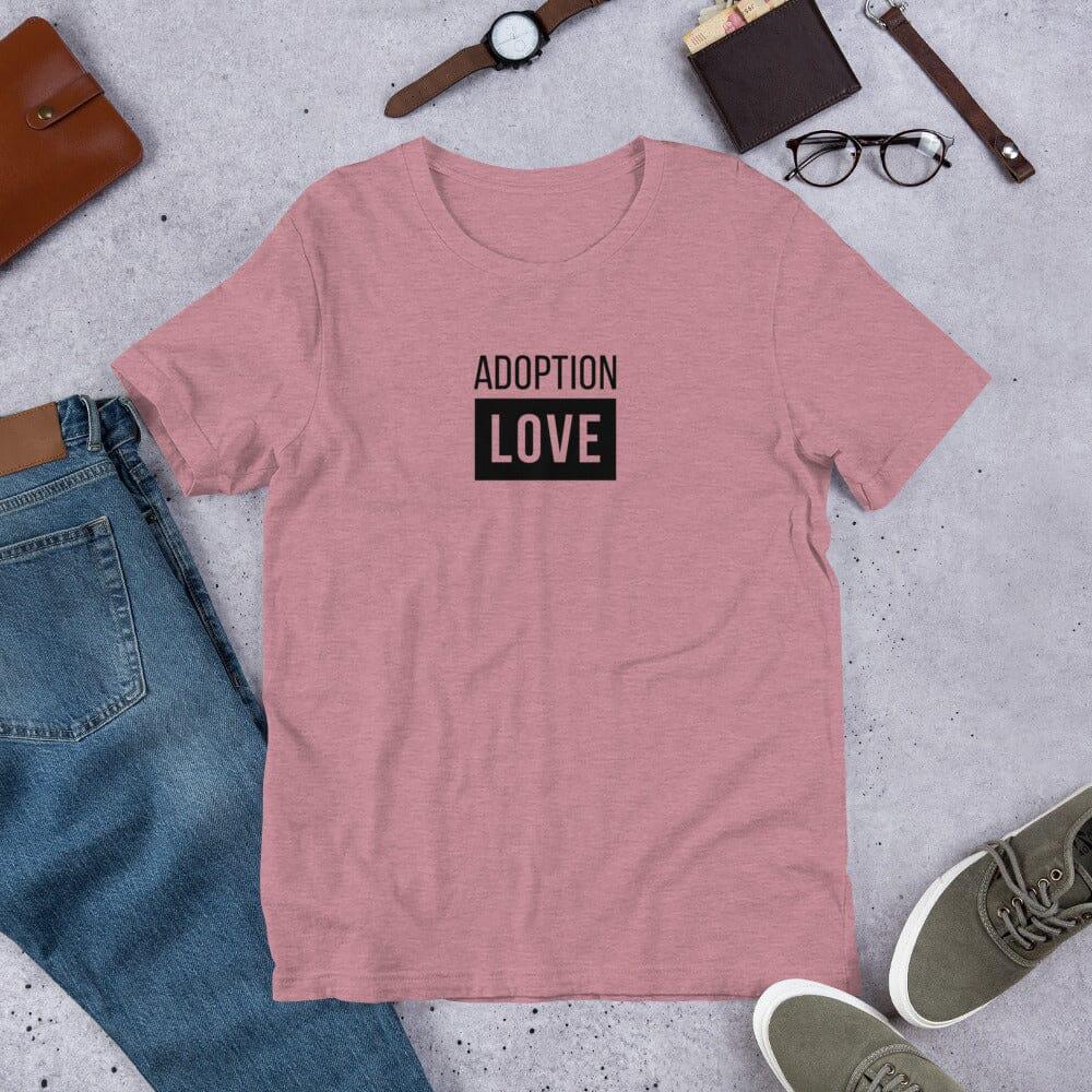 ADOPTION LOVE - simple block design on a Unisex t-shirt - Adoption Stuff Store