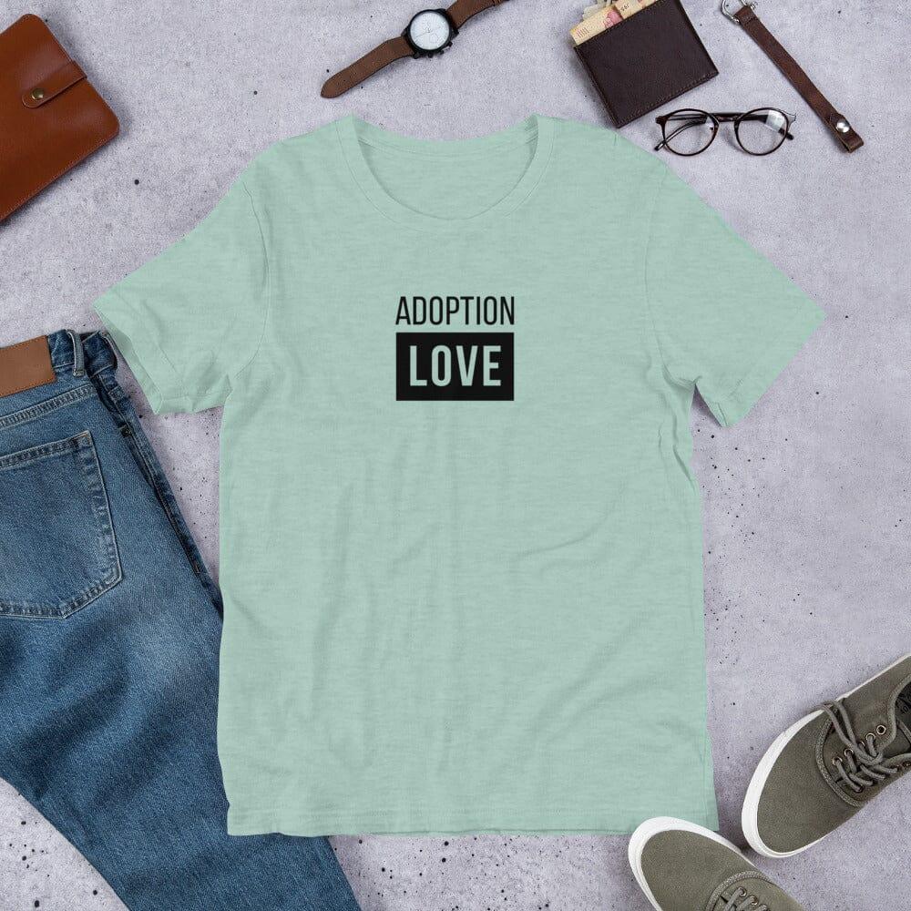 ADOPTION LOVE - simple block design on a Unisex t-shirt - Adoption Stuff Store