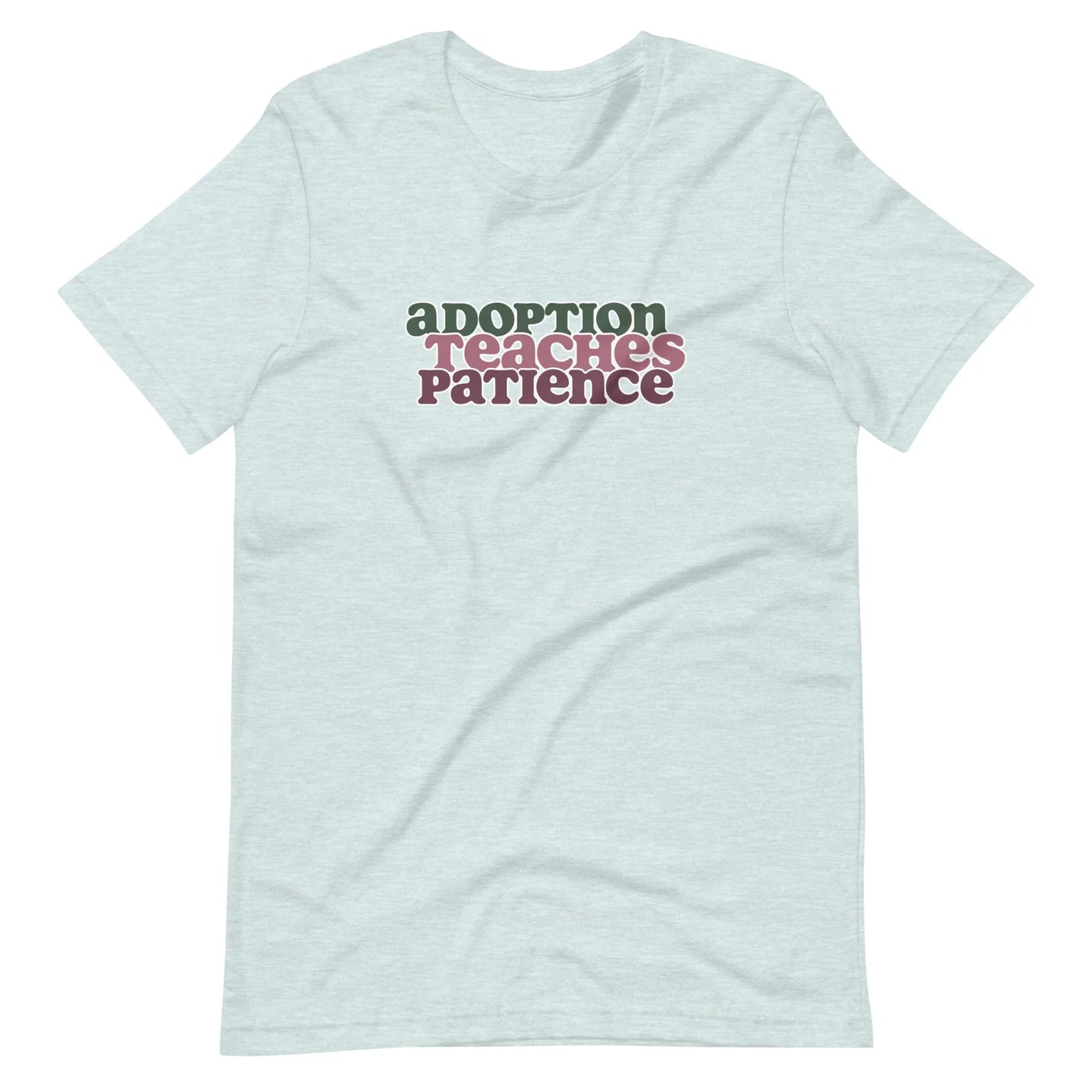 Adoption Teaches Patience - retro design on Unisex t-shirt - Adoption Stuff Store