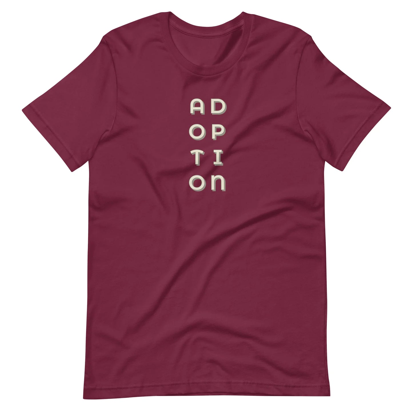 ADOPTION - vertical graphic on Unisex t-shirt - Adoption Stuff Store