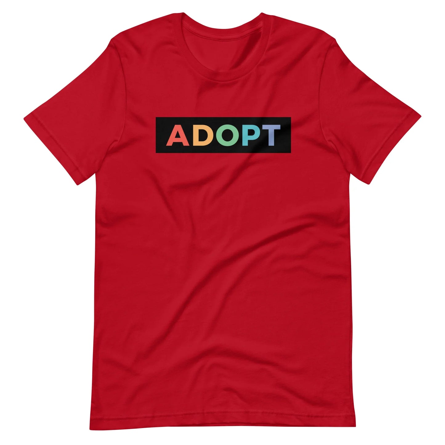 ADOPT - colorful Unisex t-shirt - Adoption Stuff Store