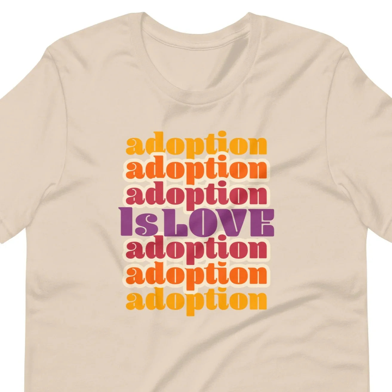 Adoption Is Love - retro design on a unisex t-shirt - Adoption Stuff Store