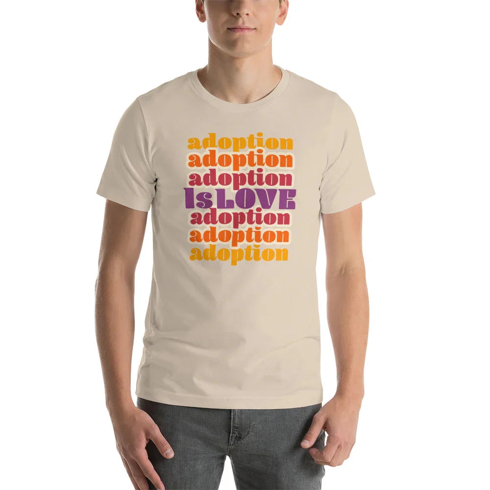 Adoption Is Love - retro design on a unisex t-shirt - Adoption Stuff Store