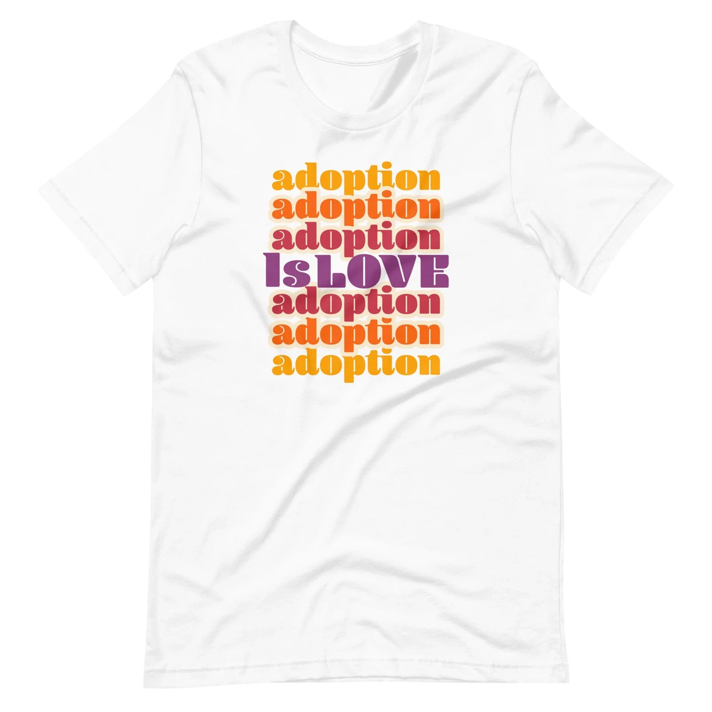 Adoption Is Love - retro design on a unisex t-shirt - Adoption Stuff Store